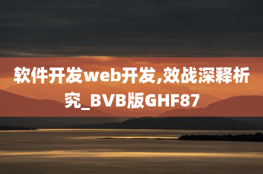 软件开发web开发,效战深释析究_BVB版GHF87