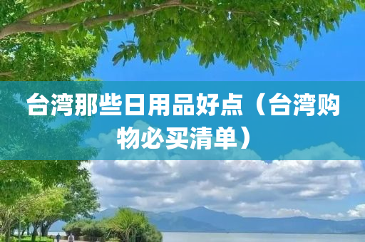 台湾那些日用品好点（台湾购物必买清单）