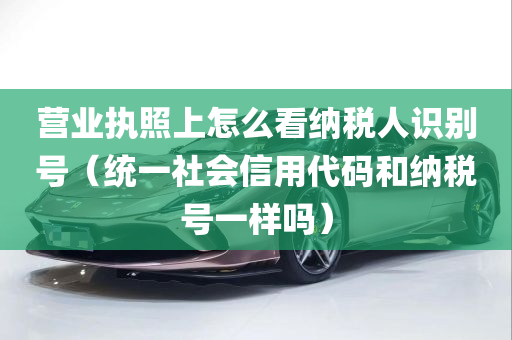 营业执照上怎么看纳税人识别号（统一社会信用代码和纳税号一样吗）