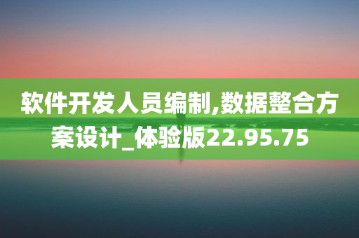 软件开发人员编制,数据整合方案设计_体验版22.95.75