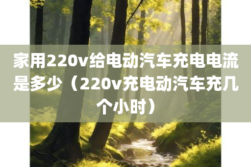 家用220v给电动汽车充电电流是多少（220v充电动汽车充几个小时）