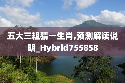 五大三粗猜一生肖,预测解读说明_Hybrid755858