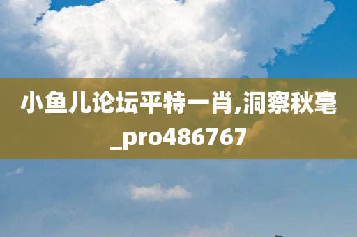 小鱼儿论坛平特一肖,洞察秋毫_pro486767