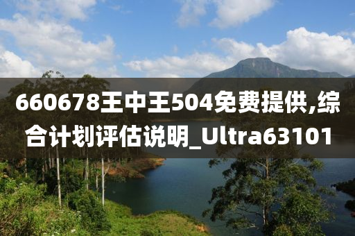 660678王中王504免费提供,综合计划评估说明_Ultra631010