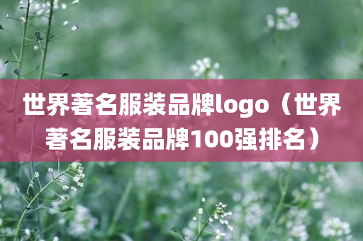 世界著名服装品牌logo（世界著名服装品牌100强排名）