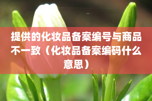 提供的化妆品备案编号与商品不一致（化妆品备案编码什么意思）