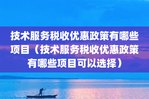 技术服务税收优惠政策有哪些项目（技术服务税收优惠政策有哪些项目可以选择）