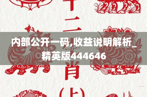 内部公开一码,收益说明解析_精英版444646