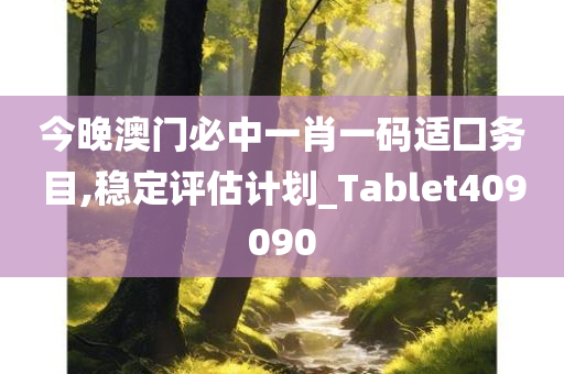 今晚澳门必中一肖一码适囗务目,稳定评估计划_Tablet409090