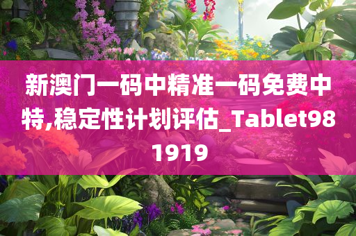 新澳门一码中精准一码免费中特,稳定性计划评估_Tablet981919