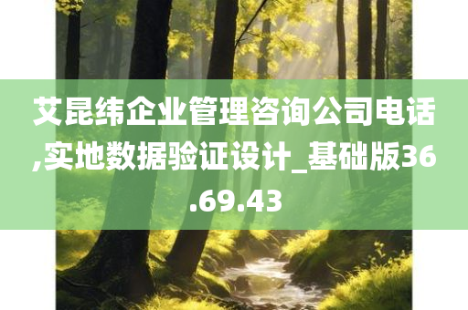 艾昆纬企业管理咨询公司电话,实地数据验证设计_基础版36.69.43