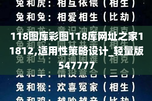 118图库彩图118库网址之家11812,适用性策略设计_轻量版547777