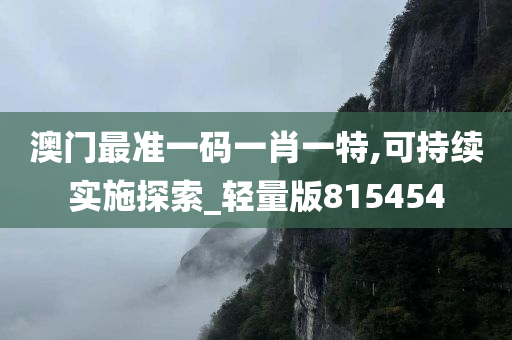 澳门最准一码一肖一特,可持续实施探索_轻量版815454