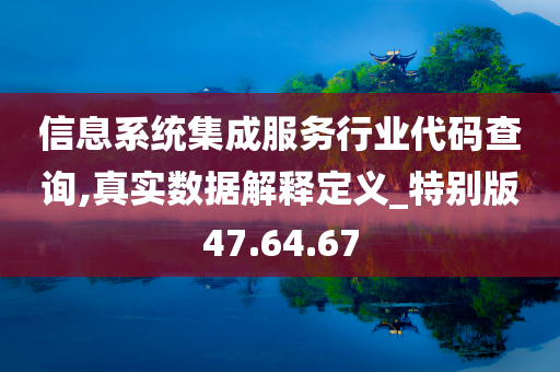 信息系统集成服务行业代码查询,真实数据解释定义_特别版47.64.67