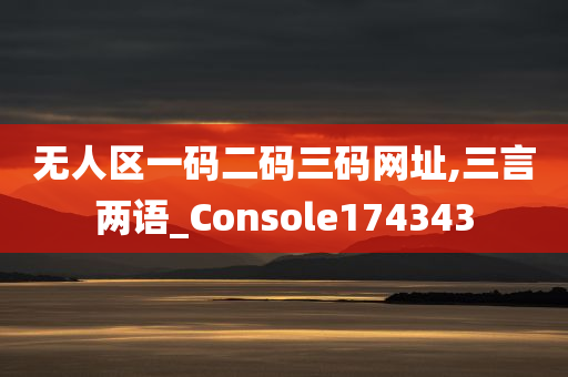 无人区一码二码三码网址,三言两语_Console174343