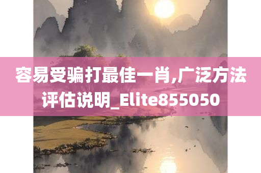 容易受骗打最佳一肖,广泛方法评估说明_Elite855050