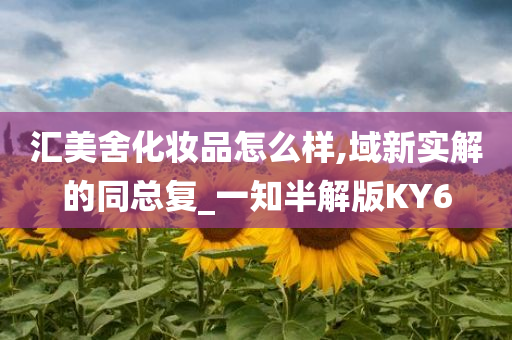 汇美舍化妆品怎么样,域新实解的同总复_一知半解版KY6