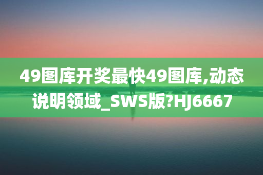 49图库开奖最快49图库,动态说明领域_SWS版?HJ6667