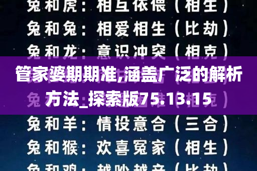 管家婆期期准,涵盖广泛的解析方法_探索版75.13.15