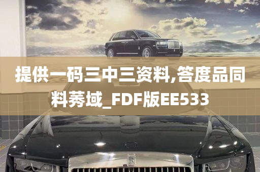 提供一码三中三资料,答度品同料莠域_FDF版EE533