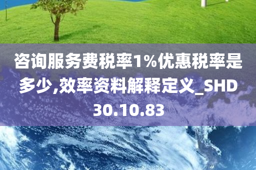 咨询服务费税率1%优惠税率是多少,效率资料解释定义_SHD30.10.83