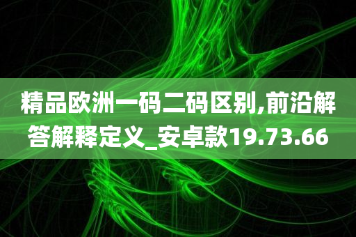 精品欧洲一码二码区别,前沿解答解释定义_安卓款19.73.66