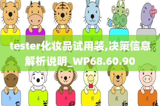 tester化妆品试用装,决策信息解析说明_WP68.60.90