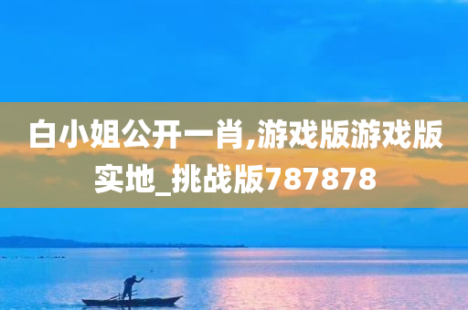 白小姐公开一肖,游戏版游戏版实地_挑战版787878