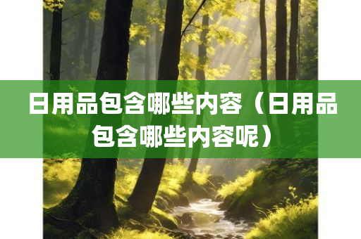 日用品包含哪些内容（日用品包含哪些内容呢）