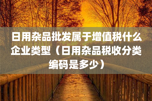 日用杂品批发属于增值税什么企业类型（日用杂品税收分类编码是多少）