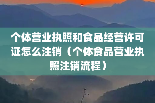 个体营业执照和食品经营许可证怎么注销（个体食品营业执照注销流程）