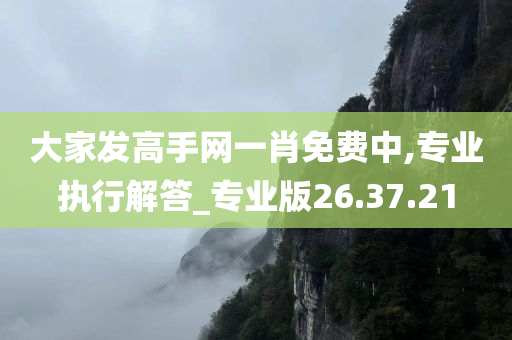 大家发高手网一肖免费中,专业执行解答_专业版26.37.21