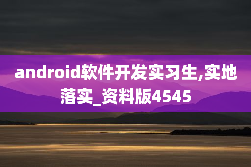 android软件开发实习生,实地落实_资料版4545