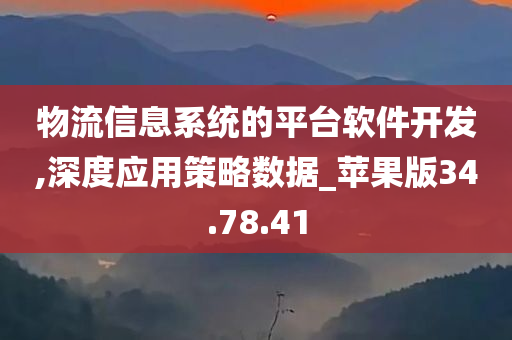 物流信息系统的平台软件开发,深度应用策略数据_苹果版34.78.41