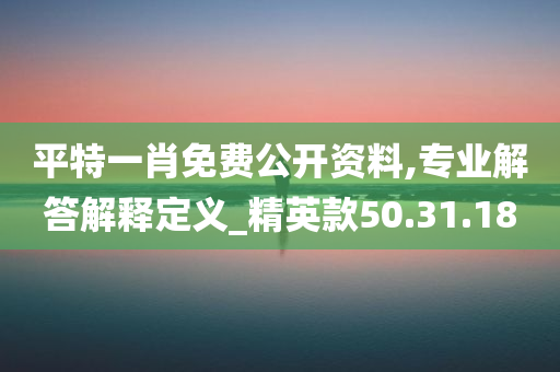 平特一肖免费公开资料,专业解答解释定义_精英款50.31.18