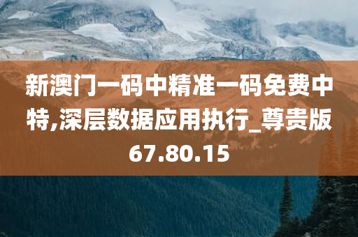 新澳门一码中精准一码免费中特,深层数据应用执行_尊贵版67.80.15