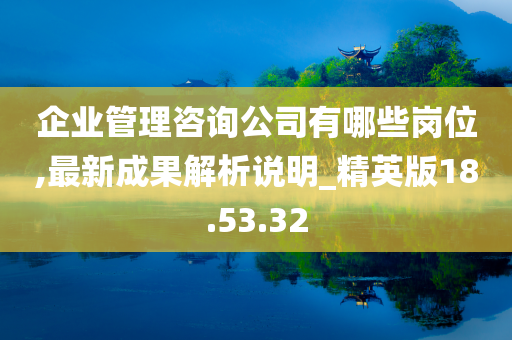 企业管理咨询公司有哪些岗位,最新成果解析说明_精英版18.53.32