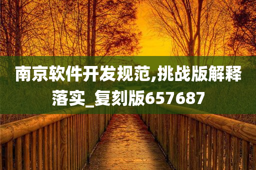 南京软件开发规范,挑战版解释落实_复刻版657687