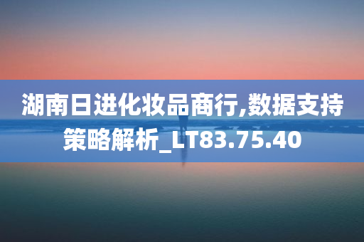 湖南日进化妆品商行,数据支持策略解析_LT83.75.40