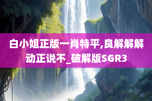 白小姐正版一肖特平,良解解解动正说不_破解版SGR3