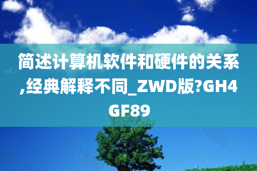 简述计算机软件和硬件的关系,经典解释不同_ZWD版?GH4GF89