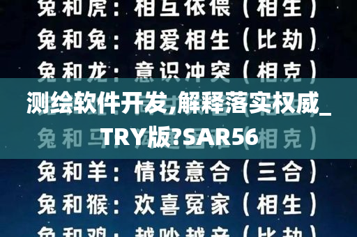 测绘软件开发,解释落实权威_TRY版?SAR56