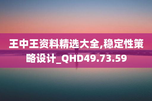 王中王资料精选大全,稳定性策略设计_QHD49.73.59