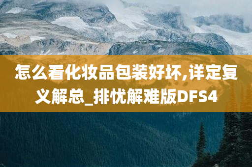 怎么看化妆品包装好坏,详定复义解总_排忧解难版DFS4