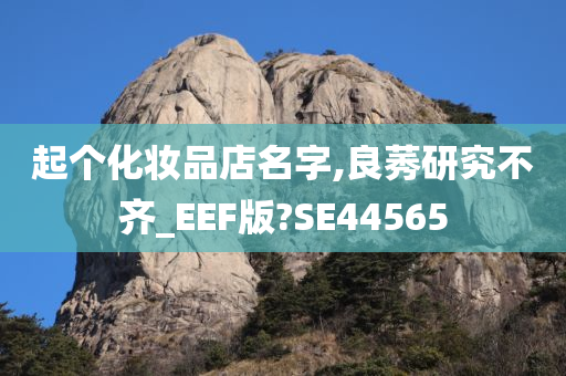 起个化妆品店名字,良莠研究不齐_EEF版?SE44565