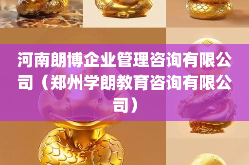 河南朗博企业管理咨询有限公司（郑州学朗教育咨询有限公司）