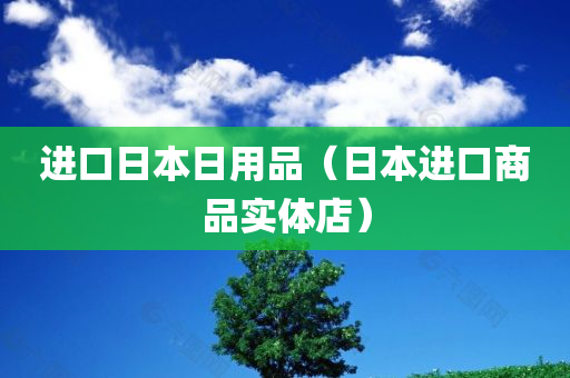 进口日本日用品（日本进口商品实体店）