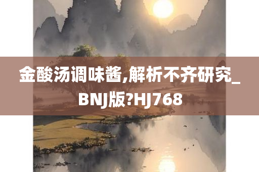 金酸汤调味酱,解析不齐研究_BNJ版?HJ768