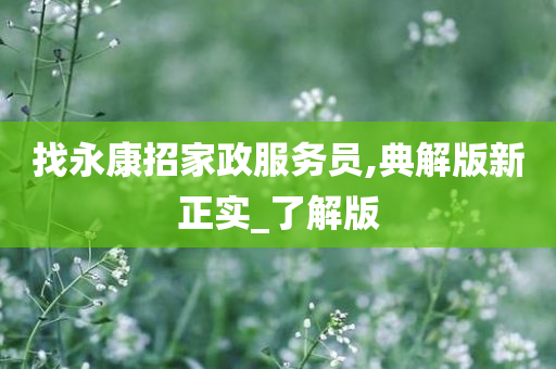 找永康招家政服务员,典解版新正实_了解版