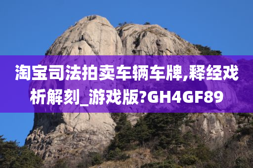 淘宝司法拍卖车辆车牌,释经戏析解刻_游戏版?GH4GF89